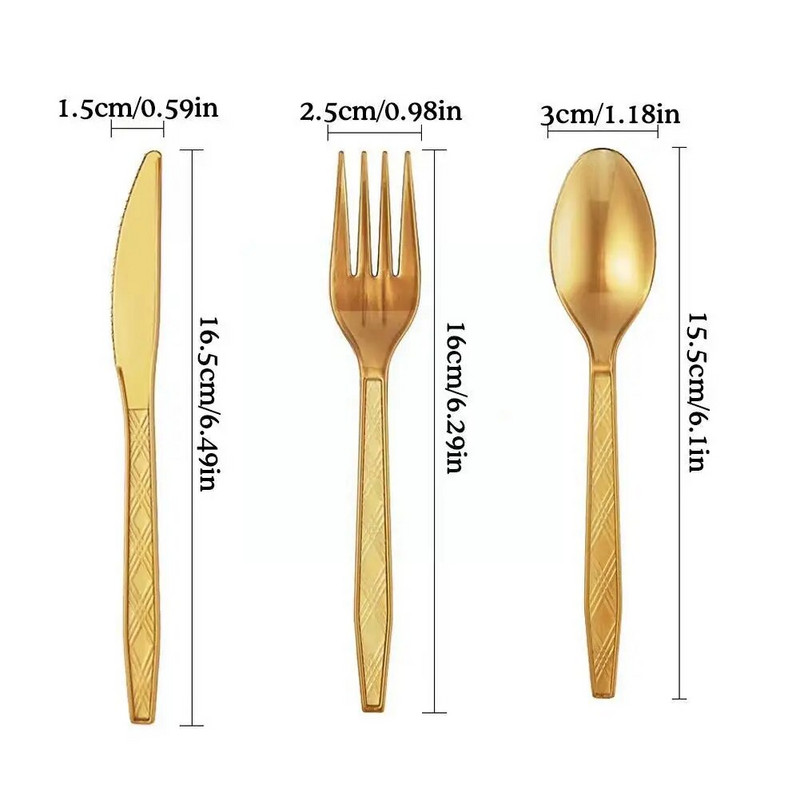 30 kom/Set Plastični pribor za jelo Žlice Vilice Nož Pribor za jelo Ružičasta plastika za višekratnu upotrebu Crno Žuto Zeleno Zlatno Posuđe Ljubičasto Crveno Wh N4X2