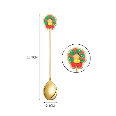 Božićna serija Žlica od nehrđajućeg čelika Vilica Kava Mlijeko Žličica za miješanje Crtić Torta Sladoled Žlica Voće Vilica Dječje posuđe