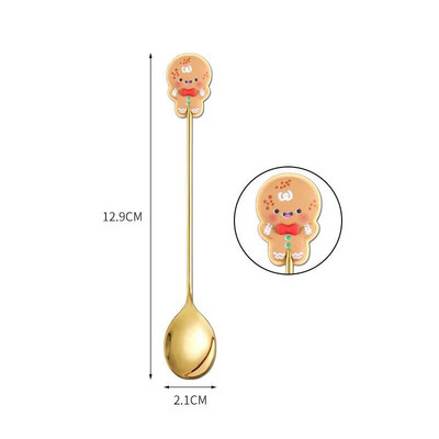 Božićna serija Žlica od nehrđajućeg čelika Vilica Kava Mlijeko Žličica za miješanje Crtić Torta Sladoled Žlica Voće Vilica Dječje posuđe