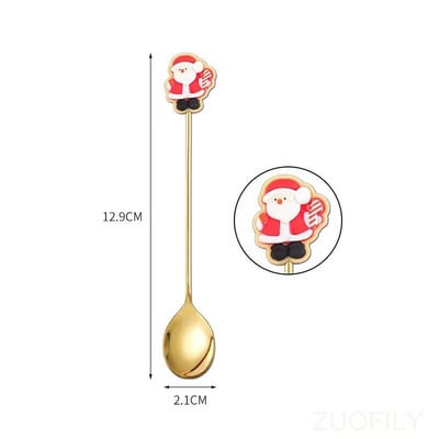 Božićna serija Žlica od nehrđajućeg čelika Vilica Kava Mlijeko Žličica za miješanje Crtić Torta Sladoled Žlica Voće Vilica Dječje posuđe