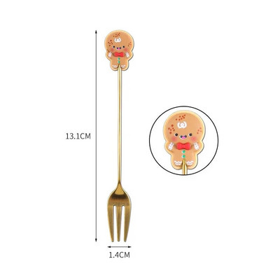 Božićna serija Žlica od nehrđajućeg čelika Vilica Kava Mlijeko Žličica za miješanje Crtić Torta Sladoled Žlica Voće Vilica Dječje posuđe