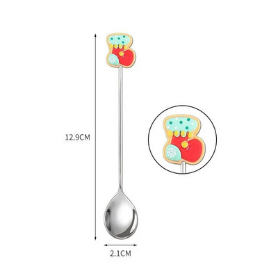 Božićna serija Žlica od nehrđajućeg čelika Vilica Kava Mlijeko Žličica za miješanje Crtić Torta Sladoled Žlica Voće Vilica Dječje posuđe