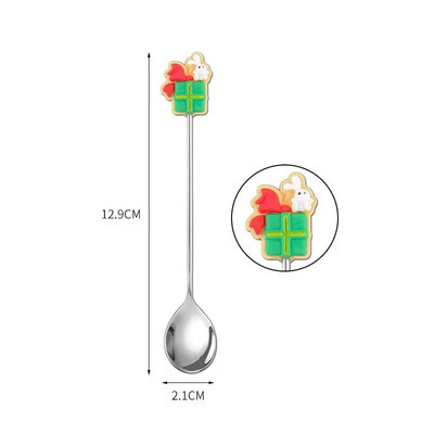 Božićna serija Žlica od nehrđajućeg čelika Vilica Kava Mlijeko Žličica za miješanje Crtić Torta Sladoled Žlica Voće Vilica Dječje posuđe