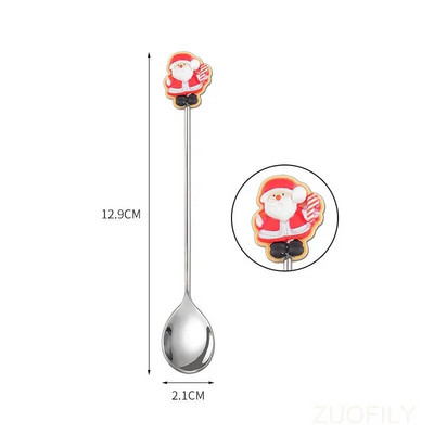 Božićna serija Žlica od nehrđajućeg čelika Vilica Kava Mlijeko Žličica za miješanje Crtić Torta Sladoled Žlica Voće Vilica Dječje posuđe
