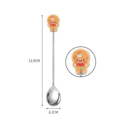 Božićna serija Žlica od nehrđajućeg čelika Vilica Kava Mlijeko Žličica za miješanje Crtić Torta Sladoled Žlica Voće Vilica Dječje posuđe