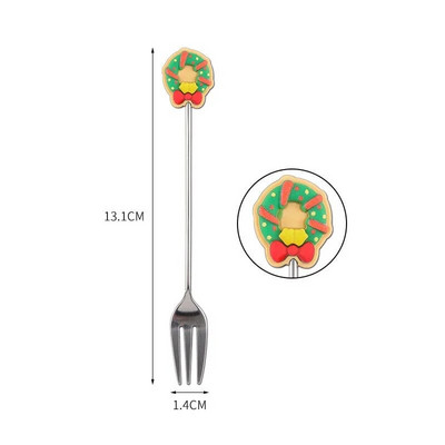 Božićna serija Žlica od nehrđajućeg čelika Vilica Kava Mlijeko Žličica za miješanje Crtić Torta Sladoled Žlica Voće Vilica Dječje posuđe