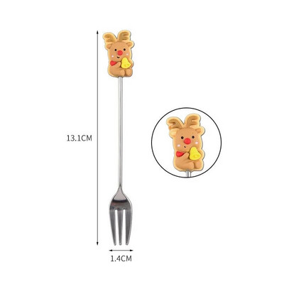 Božićna serija Žlica od nehrđajućeg čelika Vilica Kava Mlijeko Žličica za miješanje Crtić Torta Sladoled Žlica Voće Vilica Dječje posuđe