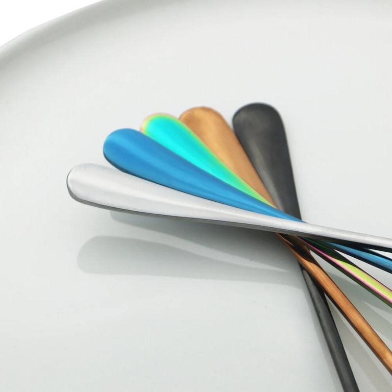 2Pcs Rainbow žlica za kavu od nehrđajućeg čelika s dugom drškom Žličice za čaj Sok Kava za miješanje Set pribora za jelo Kuhinjski pribor za jelo za vruće piće