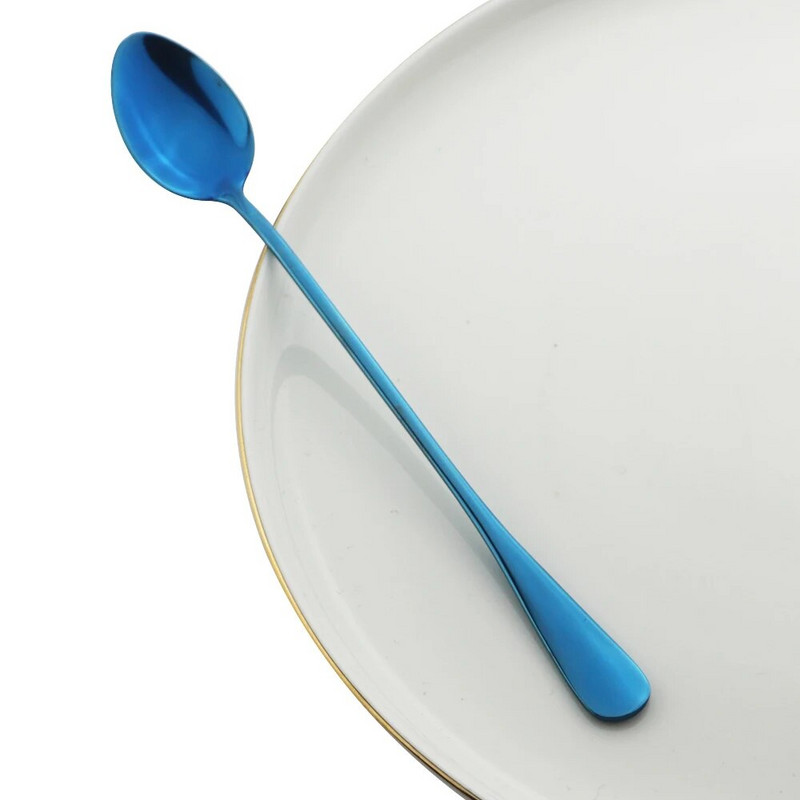 2Pcs Rainbow žlica za kavu od nehrđajućeg čelika s dugom drškom Žličice za čaj Sok Kava za miješanje Set pribora za jelo Kuhinjski pribor za jelo za vruće piće