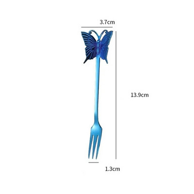 Drugelio rankena pakabinami kavos šaukštai, maži 304 nerūdijančio plieno maišymo šaukšteliai, mini vaisių šakutės virtuvės dekoro priedai