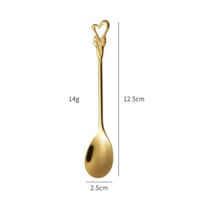 Žlica za kavu od nehrđajućeg čelika Ptičje gnijezdo Žlica za miješanje meda Žlica u obliku srca od ruže Zlatno kuhinjsko posuđe u obliku srca Pribor