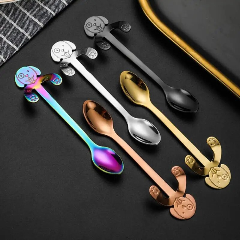 Armas koera kohvilusikas roostevabast terasest teelusikatäis magustoidu suupiste kühvel mini jäätiselusikas segamislusikas köögitarvikud