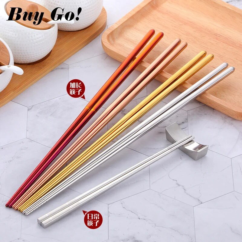 1 pora nerūdijančio plieno ypač ilgio 36 cm karšto puodo lazdelės Virimui kepti makaronai lazdelės spaustukai aliejus maistas sidabras Virtuvės įrankiai