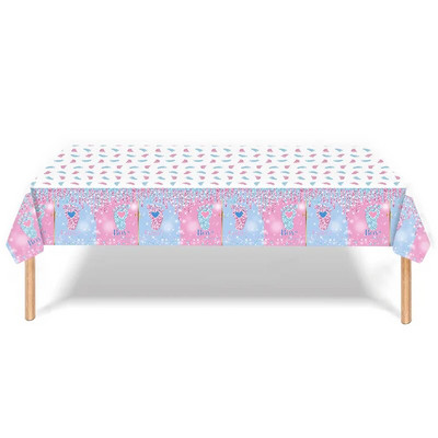 Комплект сервизи за еднократна употреба с разкриване на пола Baby Shower Салфетка за момче или момиче Покривка за разкриване на пола Парти декорации Консумативи