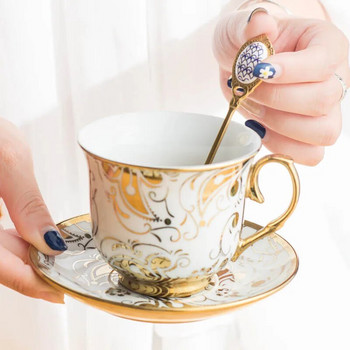 Луксозна лъжица Glod от неръждаема стомана за специално кафе Десерт Мляко Чай Прибори за хранене Кухненски инструмент Сватбени спомени Подарък