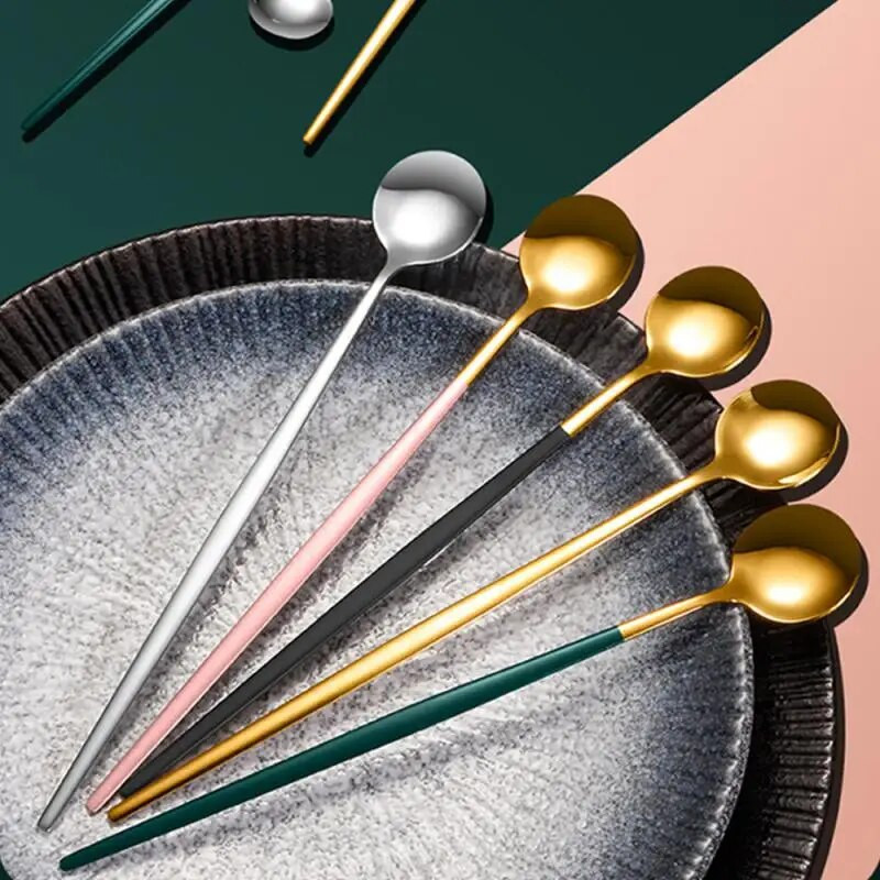 Kuhinjski pribor Žlica za miješanje kave s dugom drškom Prijenosni pribor za jelo Žličica za čaj Kuhinjski pribor Kreativno posuđe za miješanje