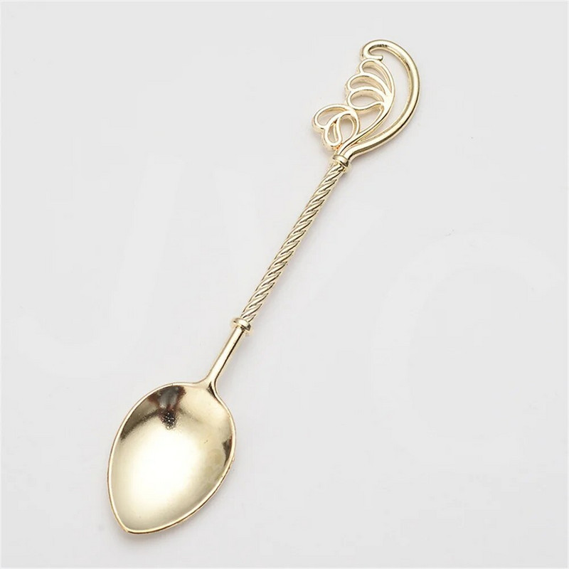 Vintage kávéskanál fagylalt desszert kanál kávétea keverőkanál Klasszikus kiskanál Konyhai kütyük Evőkanál