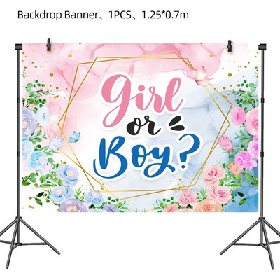 Otkrivanje spola Dekoracije za rođendanske zabave Baby Shower Jednokratne papirnate čaše Tanjuri Slamke Salvete Potrepštine za zabave za dječake ili djevojčice