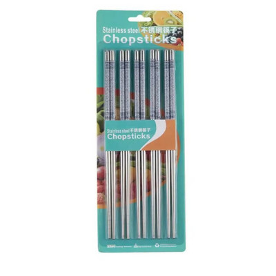 5 pari kineskih štapića s cvjetovima Štapići za hranu od nehrđajućeg čelika Tradicionalni štapići Posuđe za kuhinju i restoran