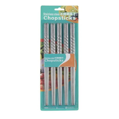 5 pari kineskih štapića s cvjetovima Štapići za hranu od nehrđajućeg čelika Tradicionalni štapići Posuđe za kuhinju i restoran