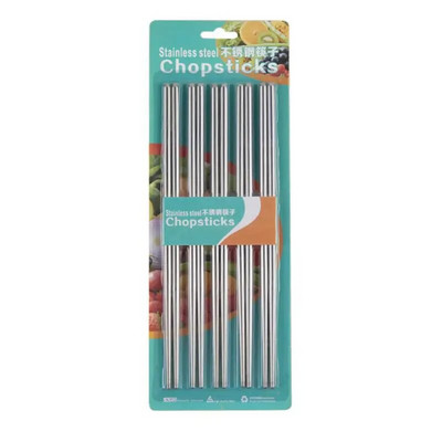 5 pari kineskih štapića s cvjetovima Štapići za hranu od nehrđajućeg čelika Tradicionalni štapići Posuđe za kuhinju i restoran