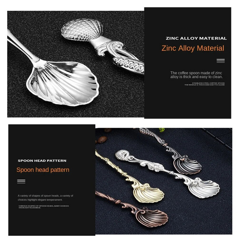 Kavos šaukštelis Ledų Desertinis Šaukštas Arabiško stiliaus Cinko lydinio Kavos arbatos Maišymo Šaukštas Virtuvės Įtaisai Stalo reikmenys Šaukštas