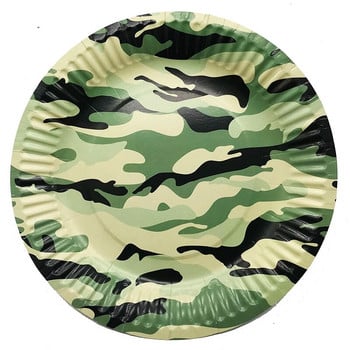 Army Green Camouflage Επιτραπέζια σκεύη για στρατιωτικό θέμα Είδη πάρτι Camo Plate Στρατού Πράσινο τραπεζομάντιλο Παιδικό Διακόσμηση γενεθλίων για αγόρι