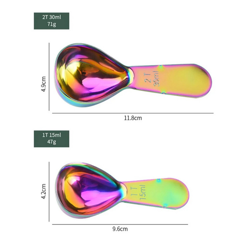 Nerūdijančio plieno unikalus dizainas Labai praktiškas kavos pupelių matavimo šaukštas Patvarus universalus kavos šaukštas Pieno miltelių šaukštas
