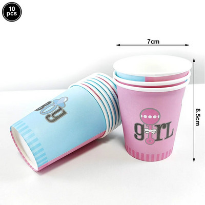 Jednokratno posuđe za zabavu s otkrivanjem spola Ružičasto plavi papirnati tanjur šalica Banner Dječak ili djevojčica Otkrivanje spola Dekoracija za zabavu za tuširanje djeteta