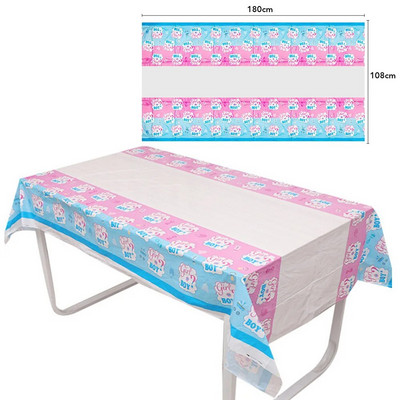 Jednokratno posuđe za zabavu s otkrivanjem spola Ružičasto plavi papirnati tanjur šalica Banner Dječak ili djevojčica Otkrivanje spola Dekoracija za zabavu za tuširanje djeteta