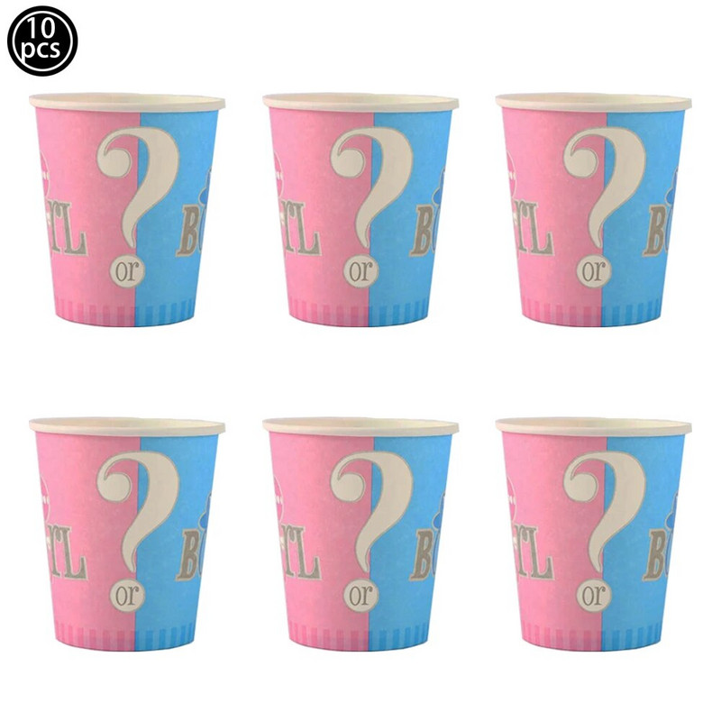 Jednokratno posuđe za zabavu s otkrivanjem spola Ružičasto plavi papirnati tanjur šalica Banner Dječak ili djevojčica Otkrivanje spola Dekoracija za zabavu za tuširanje djeteta