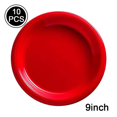 Жълто червено розово еднократна пластмасова парти посуда чаша чиния салфетка детски рожден ден декор розово сватбено парти вечеря