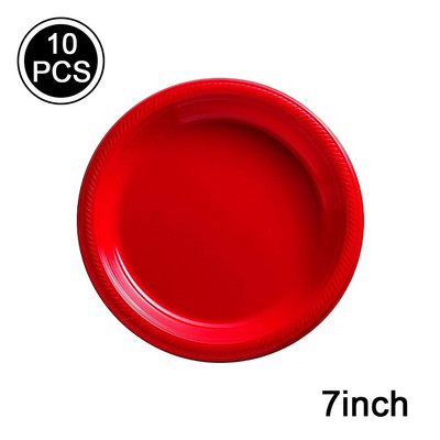 Жълто червено розово еднократна пластмасова парти посуда чаша чиния салфетка детски рожден ден декор розово сватбено парти вечеря