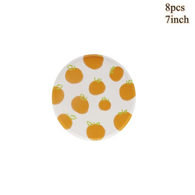 1 set fructe de unică folosință farfurii de piersici, portocale, lămâie, cești pentru copii, fructe de vară, aprovizionare pentru decorațiuni pentru petrecerea de mulți ani