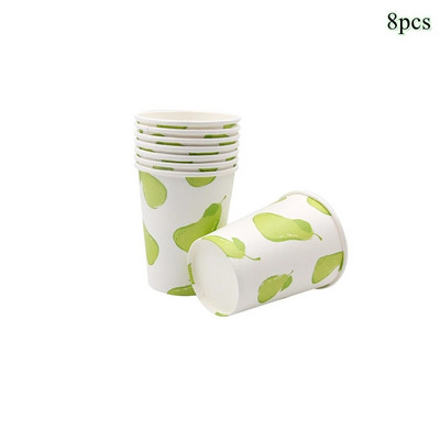 1 set fructe de unică folosință farfurii de piersici, portocale, lămâie, cești pentru copii, fructe de vară, aprovizionare pentru decorațiuni pentru petrecerea de mulți ani