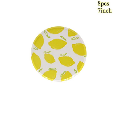 1 set fructe de unică folosință farfurii de piersici, portocale, lămâie, cești pentru copii, fructe de vară, aprovizionare pentru decorațiuni pentru petrecerea de mulți ani