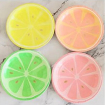 8Pcs освежаваща лимонена парти хартиена чиния чаша Napking еднократна чиния сервизи за Pinic Празнични консумативи за рожден ден