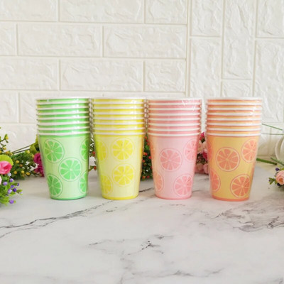 8 tk. Värskendav sidrunipeo pabertaldrikutass Napking Ühekordsed nõud lauanõud Pinic Holiday sünnipäevatarvete jaoks