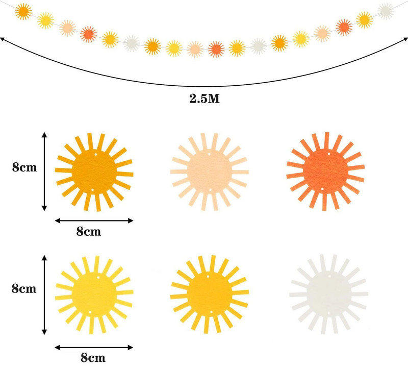 1 комплект съдове и прибори за еднократна употреба Bohemian Sun Банер за хартиени чинии за Bohemian Sun 1st Честит рожден ден Парти Декорация Подаръчна торбичка Доставка