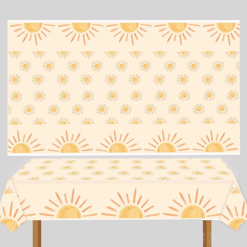 1 комплект съдове и прибори за еднократна употреба Bohemian Sun Банер за хартиени чинии за Bohemian Sun 1st Честит рожден ден Парти Декорация Подаръчна торбичка Доставка