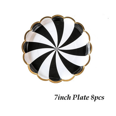 Тема на дъгата Парти Посуда за еднократна употреба Чиния с ивици Чаши Салфетки Сватба Baby Shower Парти Рожден ден Фиеста Декорация Консумативи