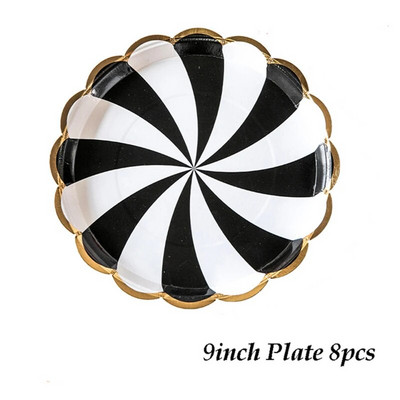 Тема на дъгата Парти Посуда за еднократна употреба Чиния с ивици Чаши Салфетки Сватба Baby Shower Парти Рожден ден Фиеста Декорация Консумативи