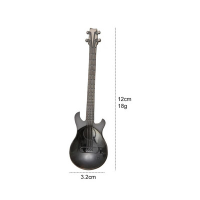 1 vnt Spalvotas nerūdijančio plieno animacinis gitaros šaukštas Creative Milk kavos šaukštas ledų saldainių šaukštelis virtuvės kavos priedai