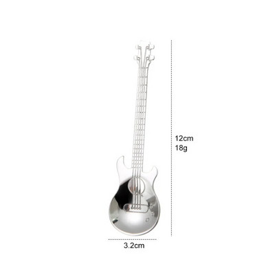 1 vnt Spalvotas nerūdijančio plieno animacinis gitaros šaukštas Creative Milk kavos šaukštas ledų saldainių šaukštelis virtuvės kavos priedai