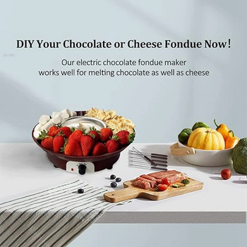 Σετ κατσαρόλας για φοντύ, Ηλεκτρικός παρασκευαστής φοντί σοκολάτας με 4 πιρούνια, κιτ μηχανής φοντί που λιώνει τυρί, ανθεκτικό βύσμα Ctrol.US