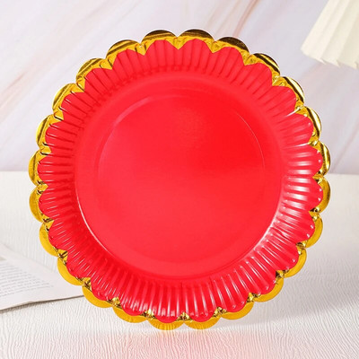 10 komada bijelo/žuto/plavo/crveno jednokratno posuđe za zabavu Potrepštine za zabave Papirnati tanjuri Šalice Vjenčanje Rođendanska zabava Dekoracija za odrasle F