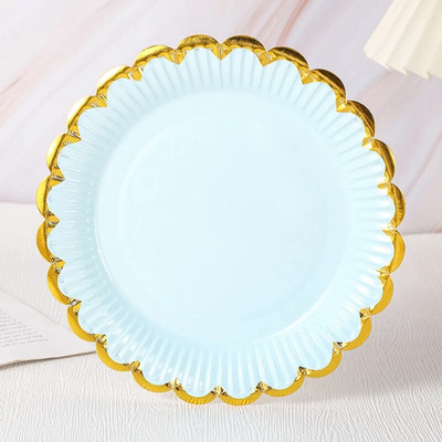 10 komada bijelo/žuto/plavo/crveno jednokratno posuđe za zabavu Potrepštine za zabave Papirnati tanjuri Šalice Vjenčanje Rođendanska zabava Dekoracija za odrasle F