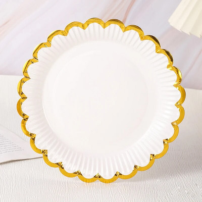 10 komada bijelo/žuto/plavo/crveno jednokratno posuđe za zabavu Potrepštine za zabave Papirnati tanjuri Šalice Vjenčanje Rođendanska zabava Dekoracija za odrasle F