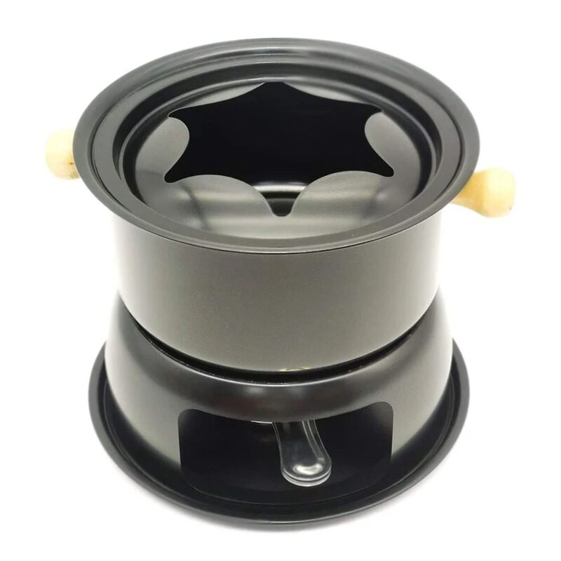 Set mini oale de fondue din oțel inoxidabil Fondue de brânză cu ciocolată 6 furculițe pentru scufundare și oală detașabilă se topește sos de bomboane