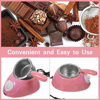 Creative Mini Electric Chocolate Melting Pot Chocolate Maker Chocolate Fondu Machine Tools Set (розово)